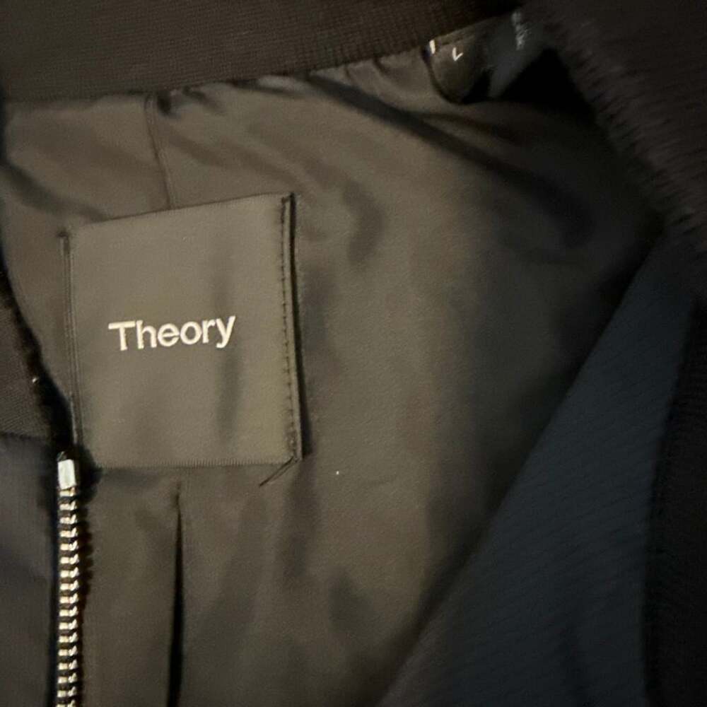 Theory Black Full-Zip Lightweight Bomber Jacket L